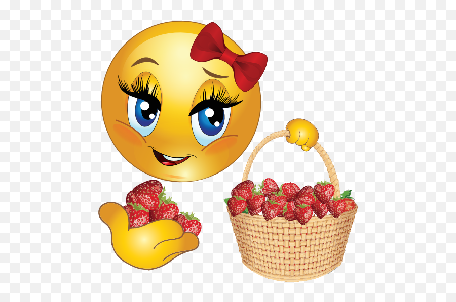 Strawberry Girl Smiley Emoticon Clipart I2clipart Emoji,Strawberry Emoji