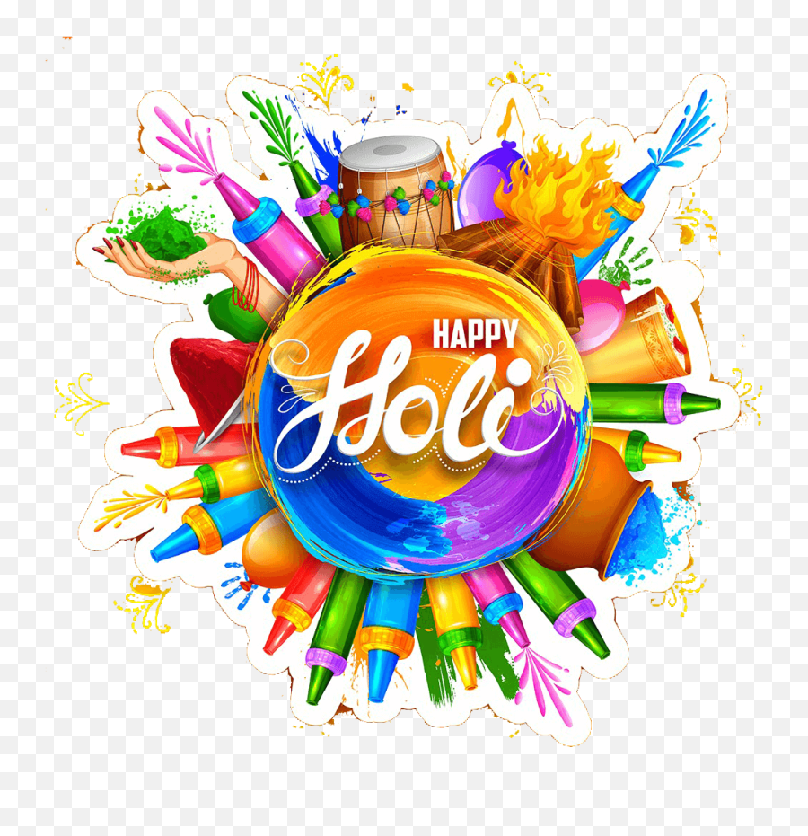 Happy Holi Image Download Transparent - Happy Holi Wishes Png Emoji,Holi Emoji