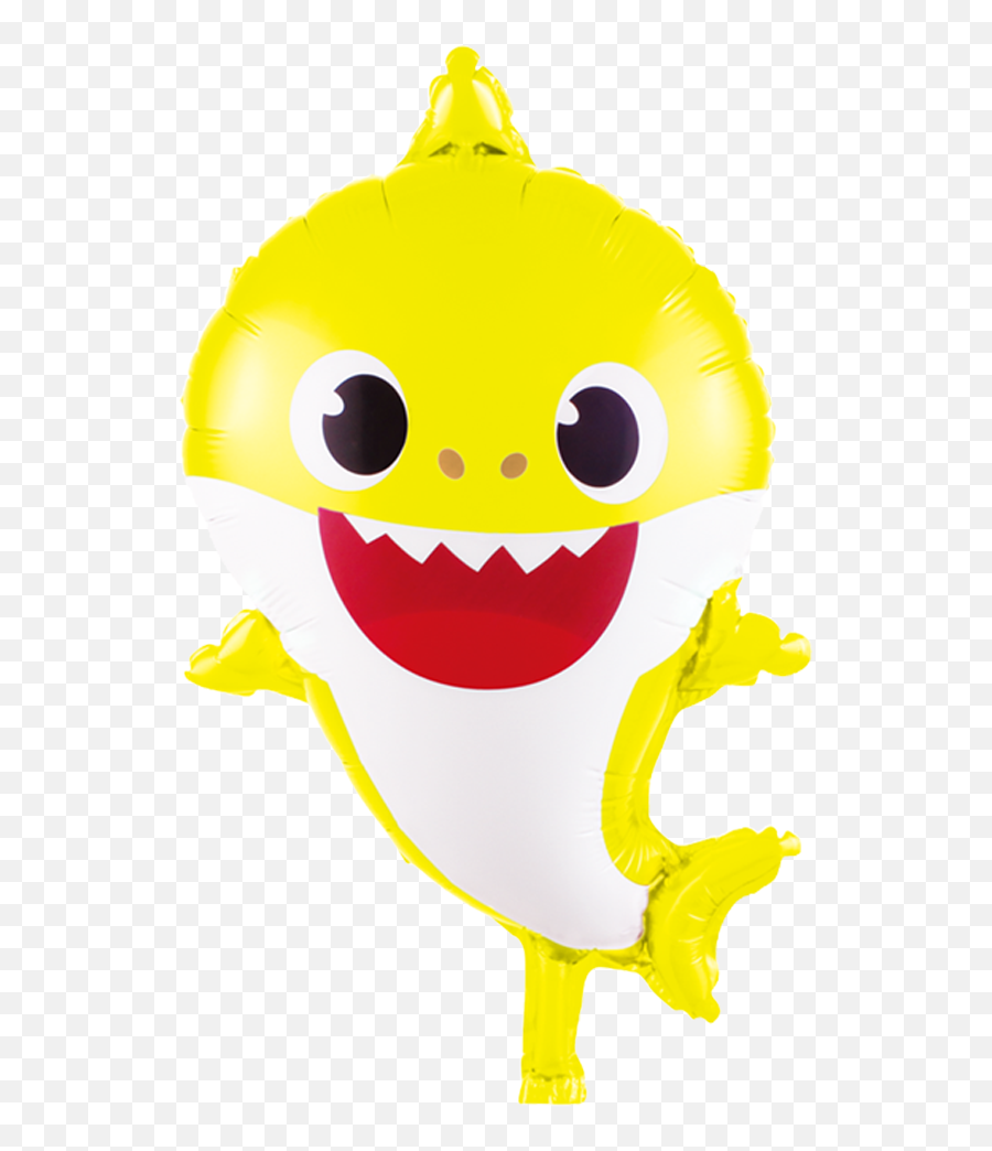 Yellow Baby Shark Foil Balloon - Baby Shark Foil Balloon Yellow Emoji,Shark Emoji