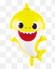 Yellow Baby Shark Foil Balloon - Baby Shark Foil Balloon Yellow Emoji,Shark Emoji