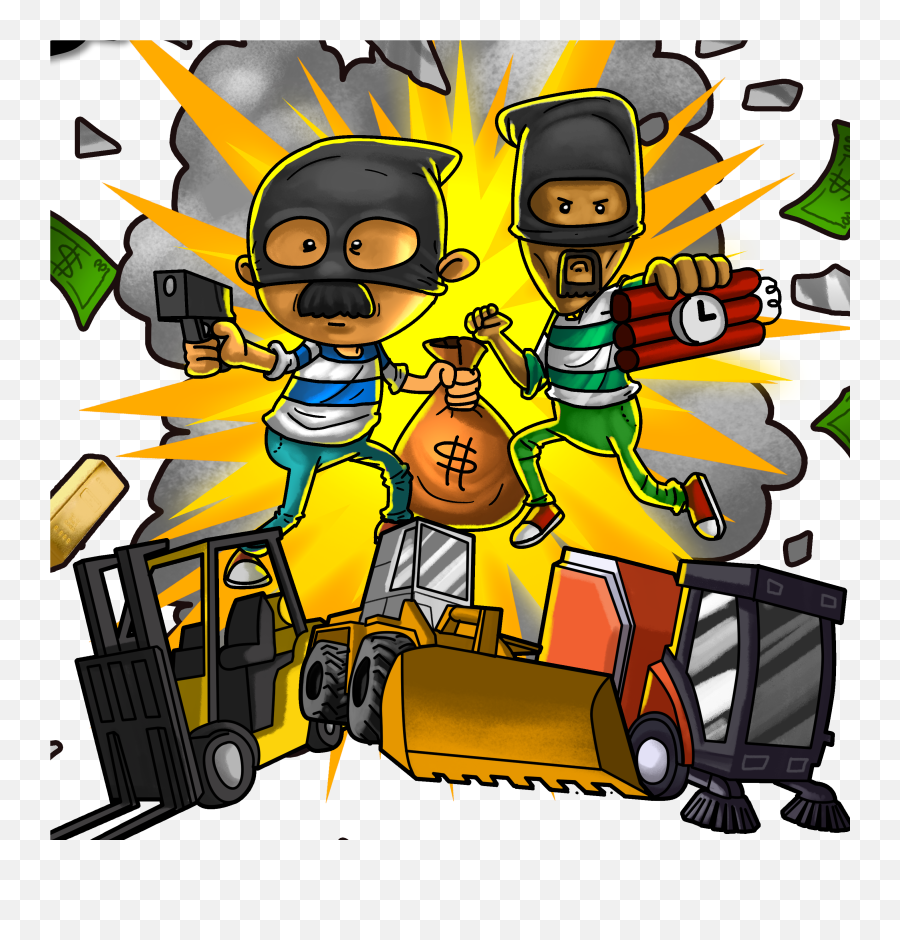 That Failed Bank Robbery - Animated Bank Robbery Cartoon Emoji,Robbing A Bank Emoticons