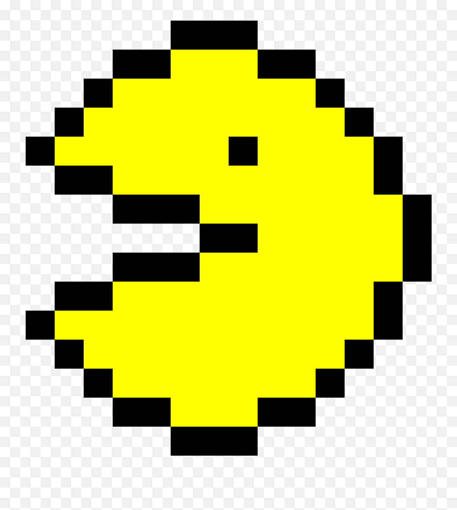 Download Pacman Pixel Png - Pixel Art Smiley Full Size Png Transparent Pixelated Pac Man Emoji,Mastryoshka Pacman Emoticon