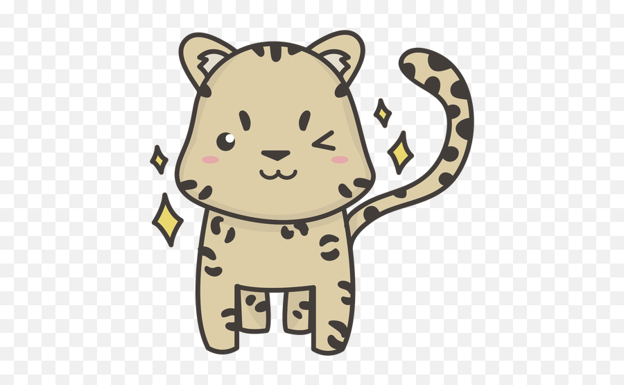 Piscando Vector U0026 Templates Ai Png Svg - Tigre Kawaii Png Transparente Emoji,Cheetah Emojis