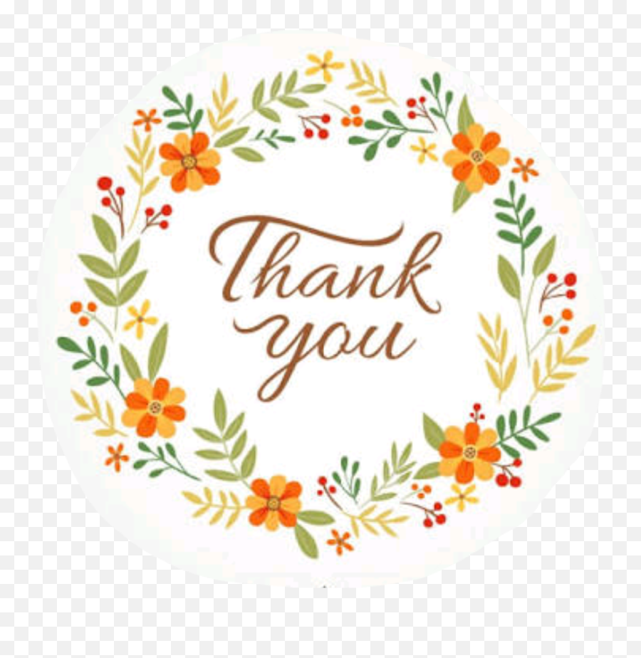 Thank You Sticker Challenge On Picsart - Floral Thank You Circle Emoji,Thank You Emoticons For Ppt