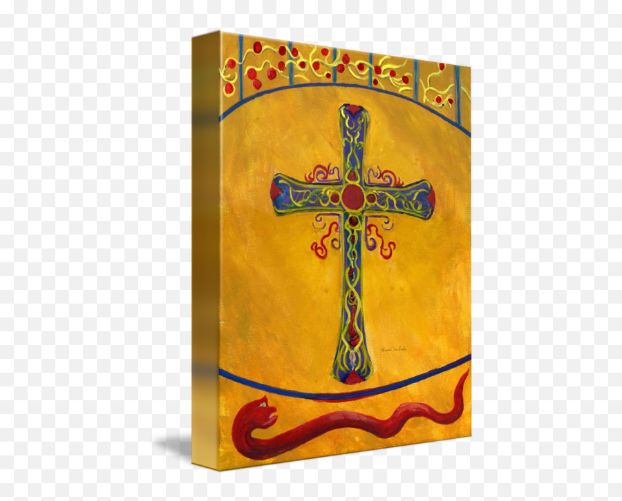 Cross In Gold With Red Green Blue Purple - Medie By Lenora Emoji,Verse Mixed Emotions