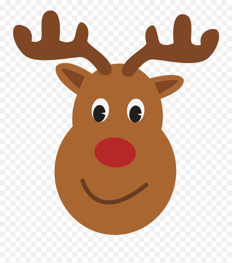 Rudolph Face - Reindeer Face Clipart Emoji,Reindeer Emoji