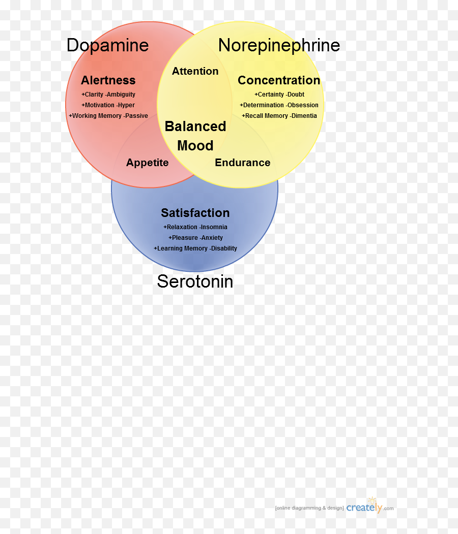 Dopamine Norepinephrine Serotonin - Serotonin Norepinephrine Dopamine Venn Diagram Emoji,Dopamine Emotions