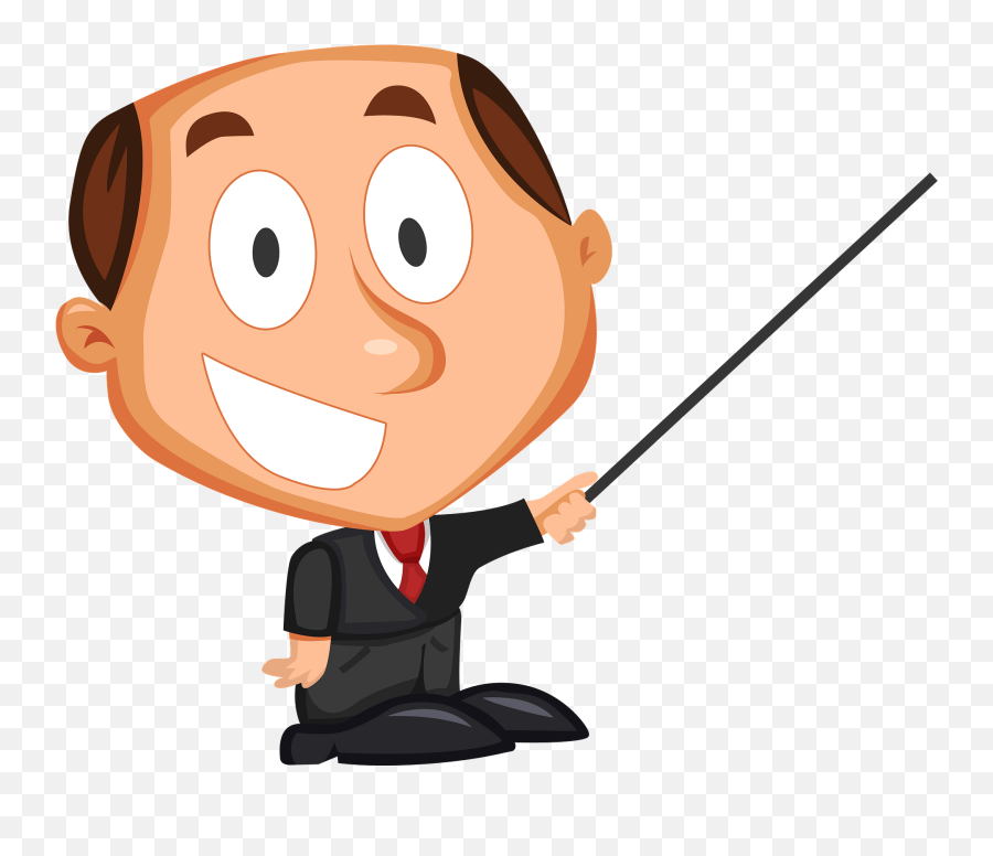 Cartoon Businessman With Pointer Clipart Free Download - Cartoon For Presentation Powerpoint Emoji,Vuvuzela Emoticon
