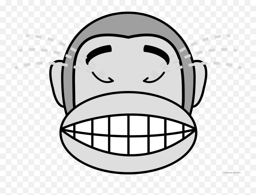 Monkey Emojis Animal Free Black White Clipart Images - Gambar Kartun Monyet Lucu,Animal Emoji