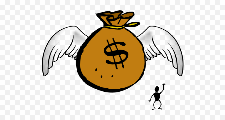 Cartoon Money Bag Transparent Png Image - Money Fly Away Cartoon Emoji,Flying Money Emoji