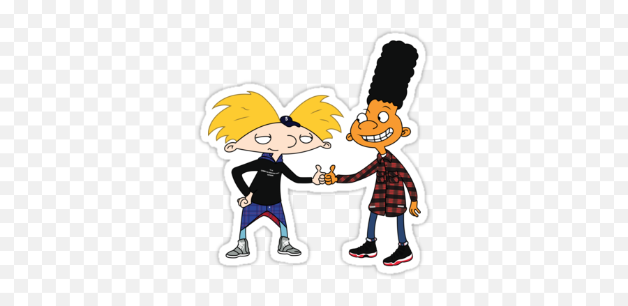 Small Sticker - Sticker De Hey Arnold Emoji,High (weed) Five Emoji