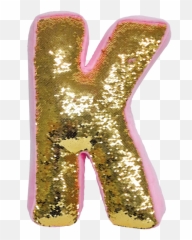 K Initial Reversible Sequin Pillow - Sparkly Emoji,Gold Sparkle Emoji Transparent