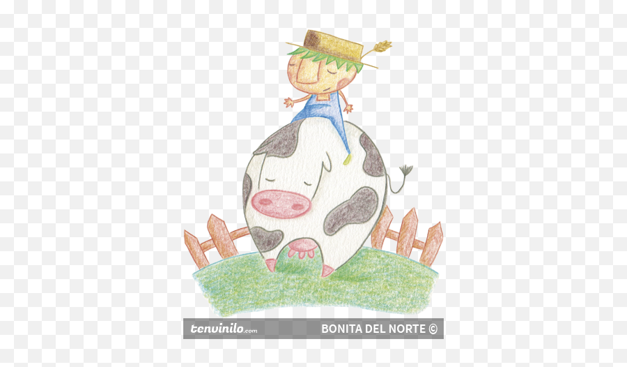 Beto U0026 Cow Wall Sticker - Fictional Character Emoji,Cow And Man Emoji