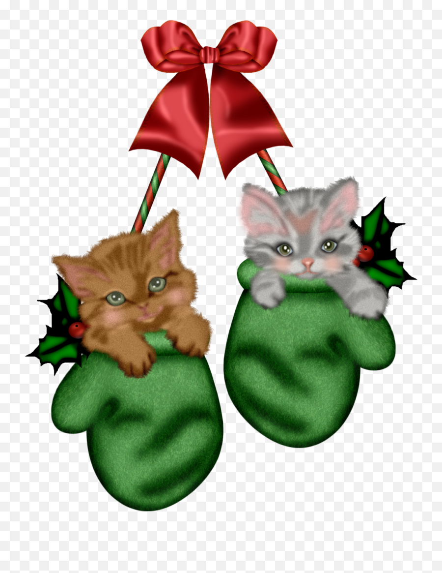 Vector Christmas Kitten Png File Png Mart Emoji,Cute Christmas Emoticons Animal