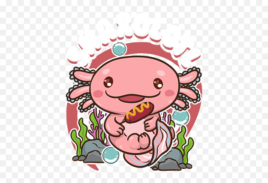 Snaxolotl Funny Axolotl Pun Snacks Desserts Kawaii Iphone 12 Emoji,Axolotl Emoticons