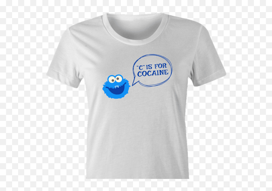 C Is For Cocaine - Short Sleeve Emoji,Cookie Monster Emoticon