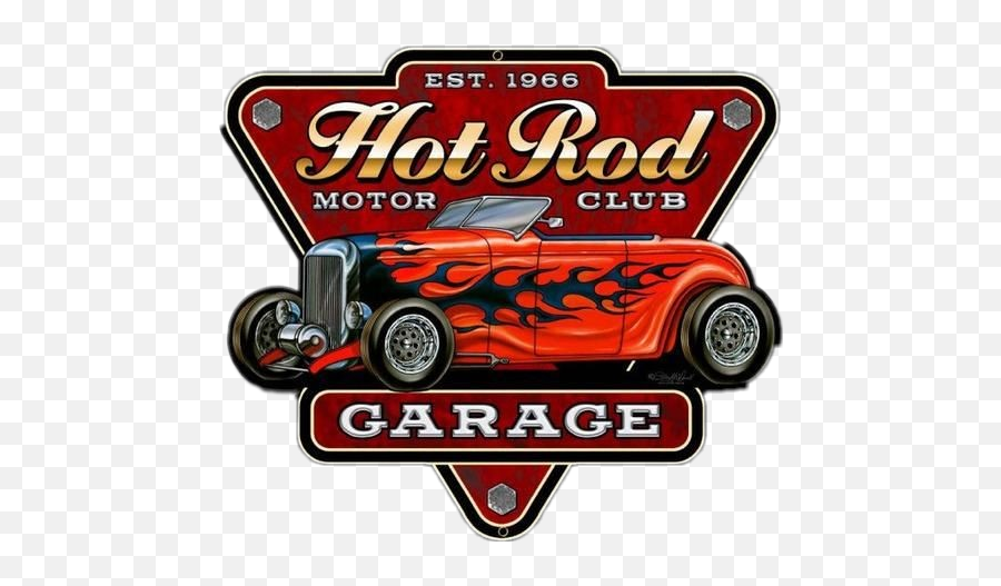 Vintage Garage Cars Placa Sticker - Logo Hot Rod Garage Emoji,Garage Emoji