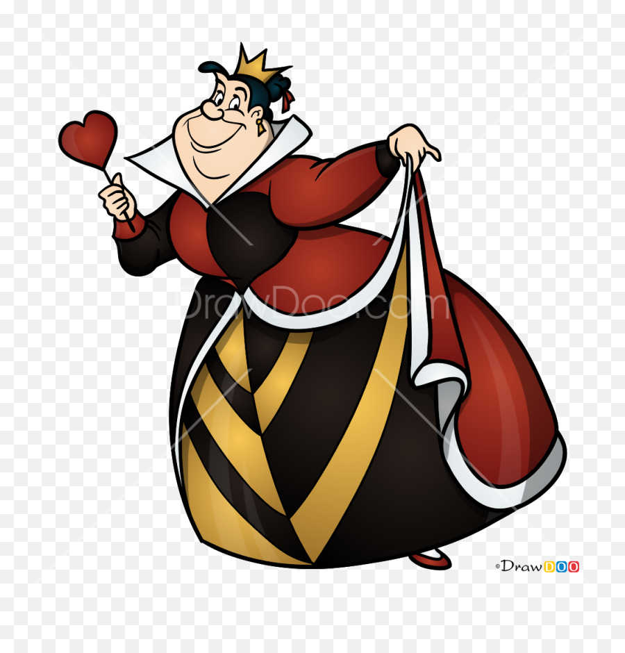 How To Draw Queen Of Hearts Alice In Wonderland - Draw Queen Of Hearts Easy Emoji,Heart Inside Heart Emoji