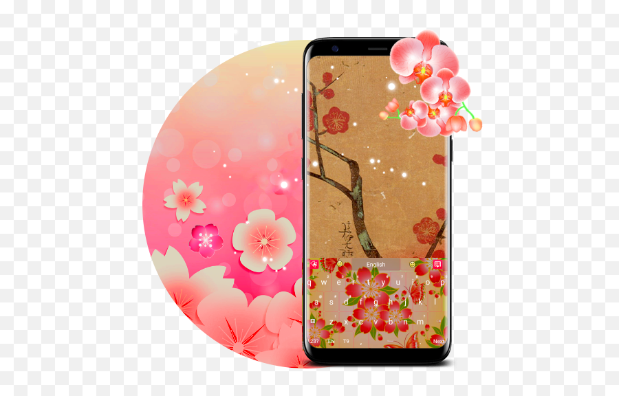Asian Orchids - Keyboard Theme Google Play Smartphone Emoji,Emoticons Yn