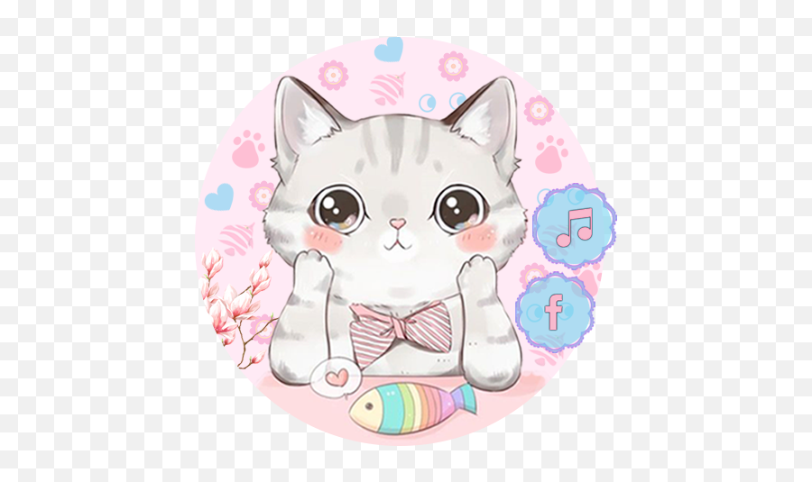 Cute Pink Cat Wallpaper Hd - Fond D Écran Kawail Chat Emoji,High Resolutioniphone Money Emojis