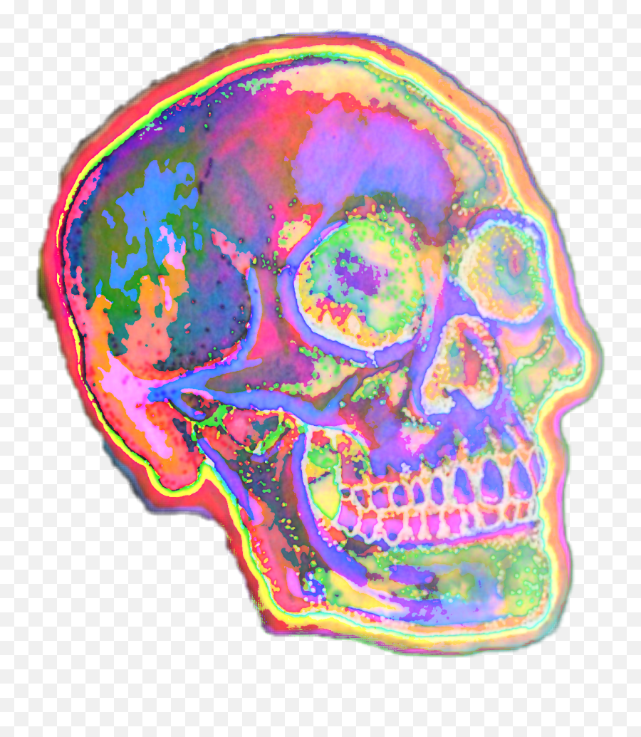 Skull Bones Glow Aglow Sticker - Creepy Emoji,Man And Skull Emoji