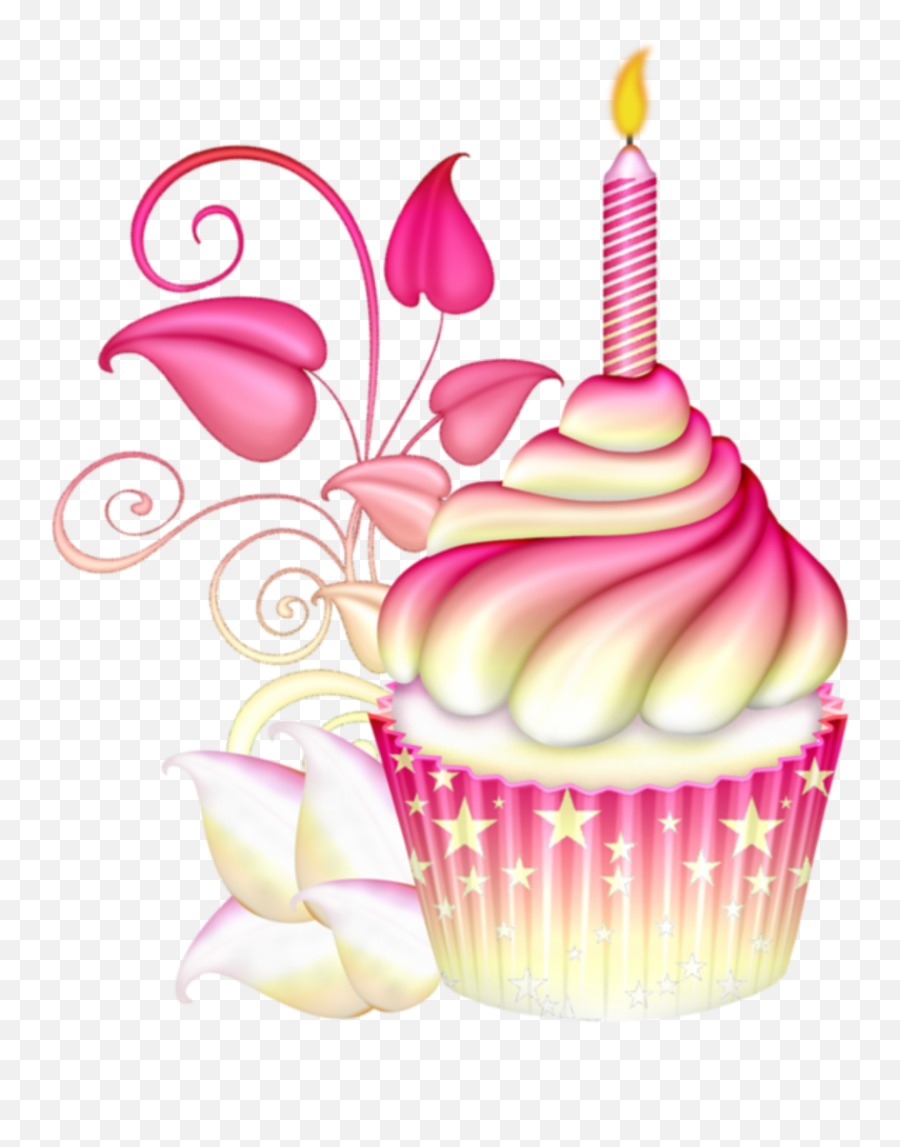 Discover Trending Vela Stickers Picsart - Pretty Pink Birthday Cupcake Transparent Emoji,Pasteles De Emojis