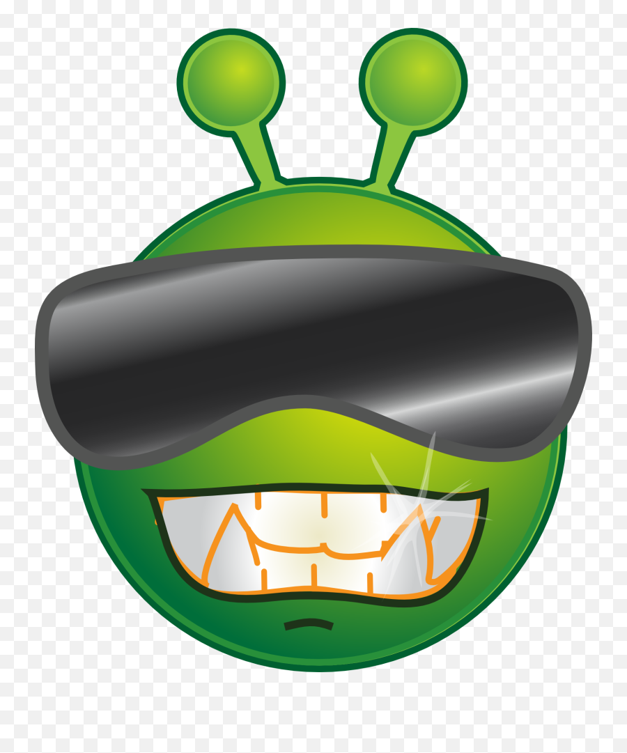 Cool Alien Smiley - Smiley Alien Emoji,Sunglasses Emoticon