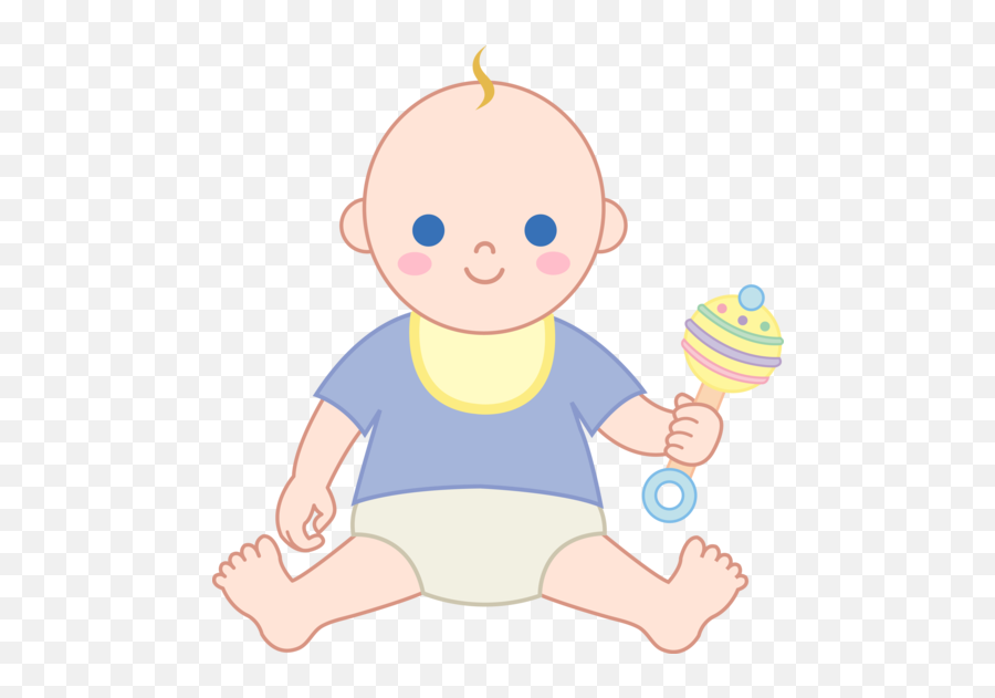 Free Clip Art Babies - Baby With Rattle Clipart Emoji,Emotion Pictures For Babbies