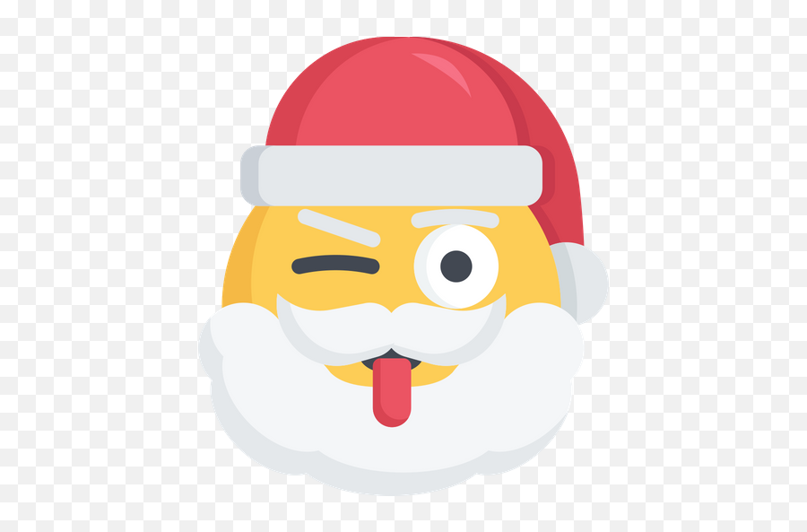 Christmas Emoji Santa Tongue Wink - Sad Santa Emoji,Winking Emoji