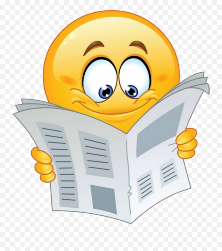 Mq Yellow Smile Reading Emoji Emojis - Reading Newspaper Clipart,Reading Emoji
