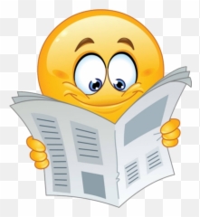 Mq Yellow Smile Reading Emoji Emojis - Reading Newspaper Clipart,Reading Emoji