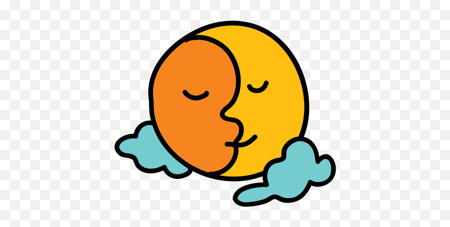 Moon And Sun Icon In Doodle Style Emoji,Aesthetic Sun Emoji