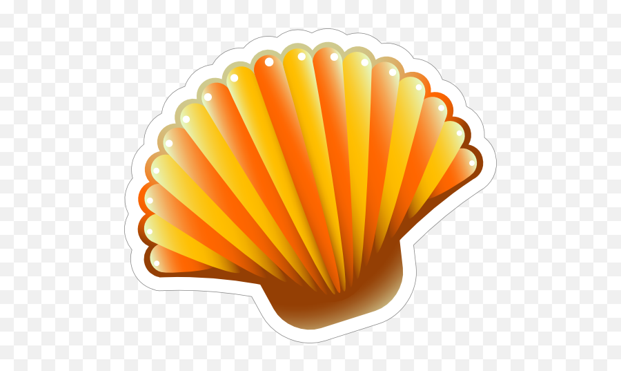 Orange Scallop Seashell Sticker Emoji,Sea Shell Emoji