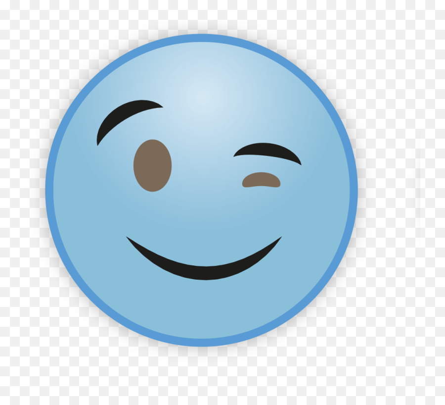Cute Sky Blue Emoji Transparent - Transparent Blue Smiley Face,Emoji Transparent