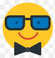 Cool Whatsapp Hipster Emoji Png Clipart Png Mart - Happy,Bow Emoji