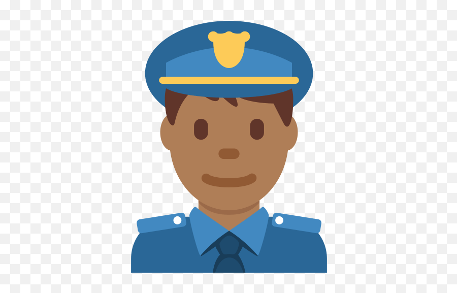 Man Police Officer Emoji With Medium - Black Cop Emoji,Police Man Emoji