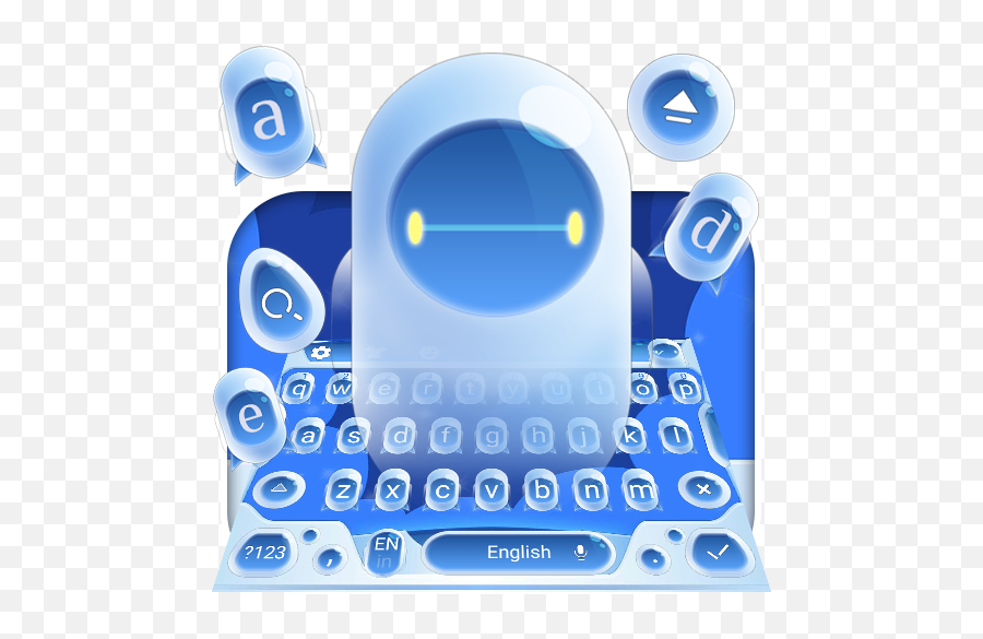 White Robot Keyboard Max Hero Blue Bay 10001003 Download - Technology Applications Emoji,Android Robot Emoticons