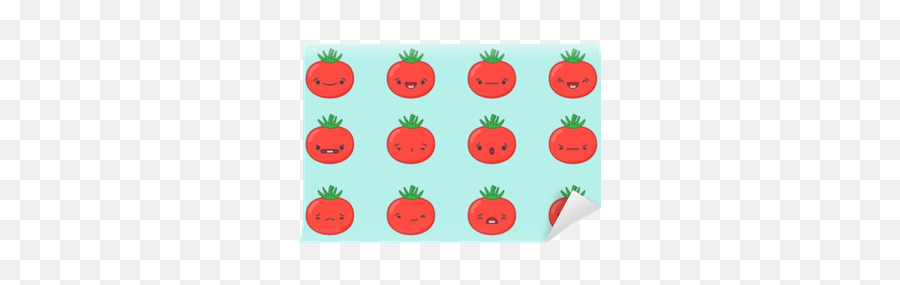Set Of Vector Kawaii Tomato Emoticons - Fresh Emoji,Onion Emoticon Wallpaper