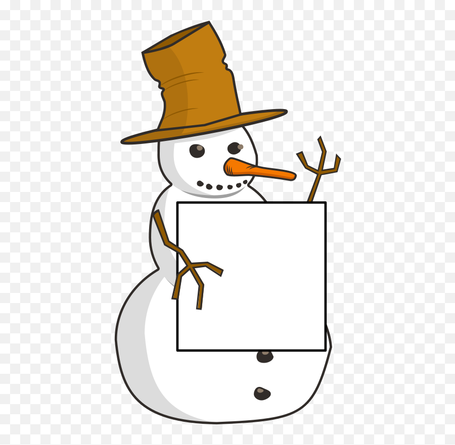 Placardposterpapersheetannouncement - Free Image From Snow Man Holding Sign Png Emoji,Snowman Emoji Pillow