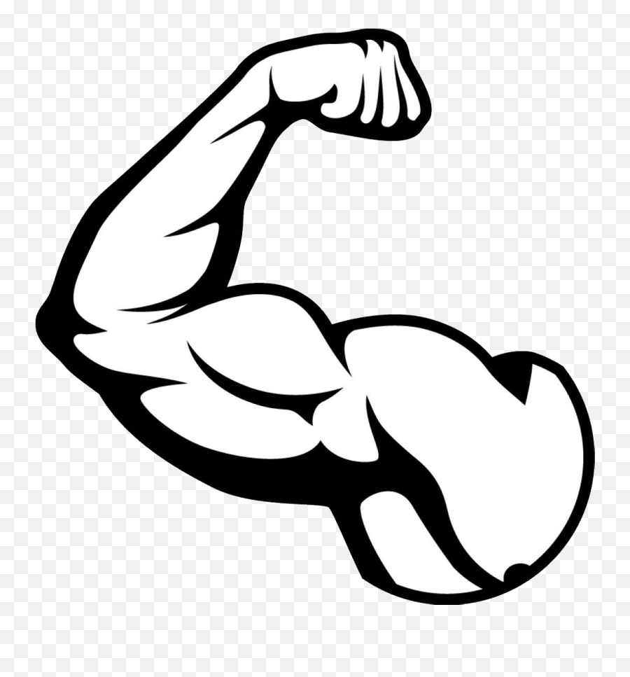 Biceps Arm Muscle - Muscle Black And White Emoji,Strong Arm Emoji