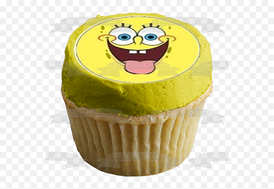 Spongebob Squarepants Edible Cupcake - Baking Cup Emoji,Muffin Emoticon