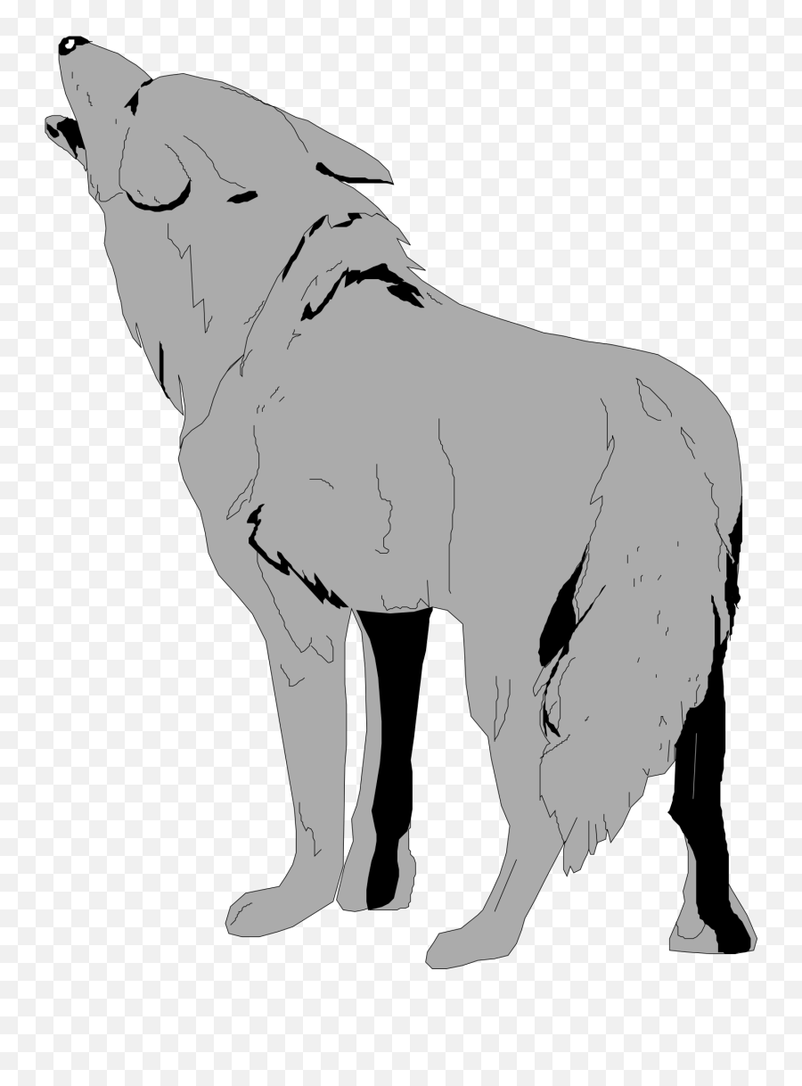 Grey Wolf Howling Drawing Free Image - Transparent Background Wolf Cartoon Transparent Emoji,Yairi Howl Emotion