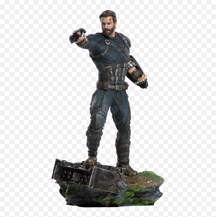 Marvel Captain America Statue By Iron Studios - Bonecos Do Capitão América De Barba Emoji,Avengers Infinity War Facebook Emoji