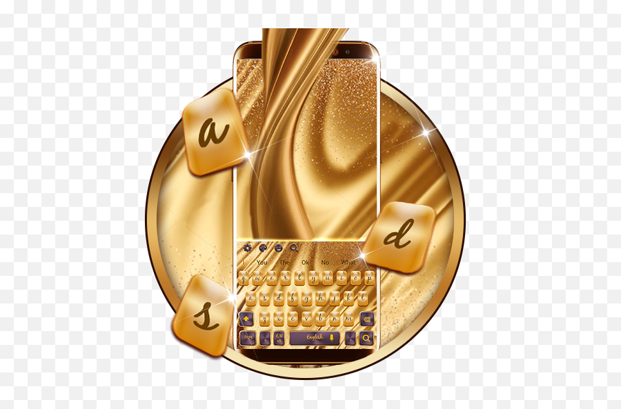 Golden Silk Keyboard Theme - Office Equipment Emoji,3d Emoji Keyboard