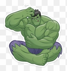 Telegram Sticker 4 From Collection - Hulk Emoji,Hulk Smash Emoticon On Bttv