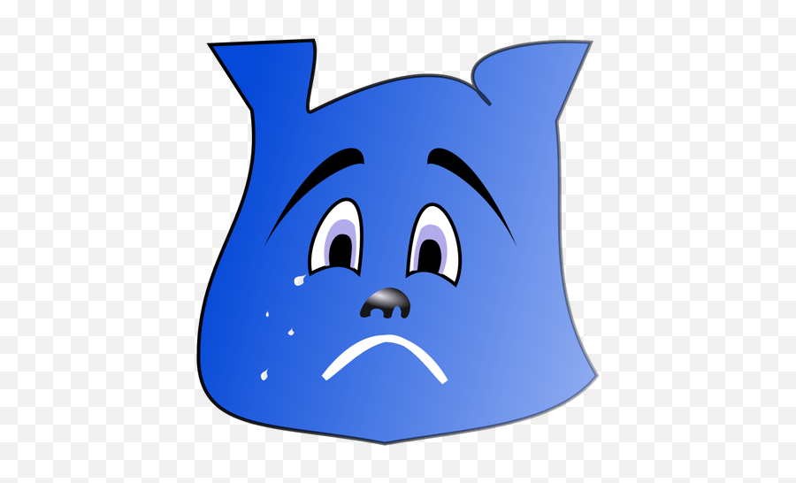 Blue Crying Character Public Domain Vectors Emoji,Bear Crying Emoji