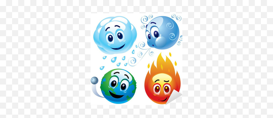 Natural Elements Water Wind Earth And Fire Sticker U2022 Pixers U2022 We Live To Change - Thème Les 4 Éléments Emoji,Earth Emoticon