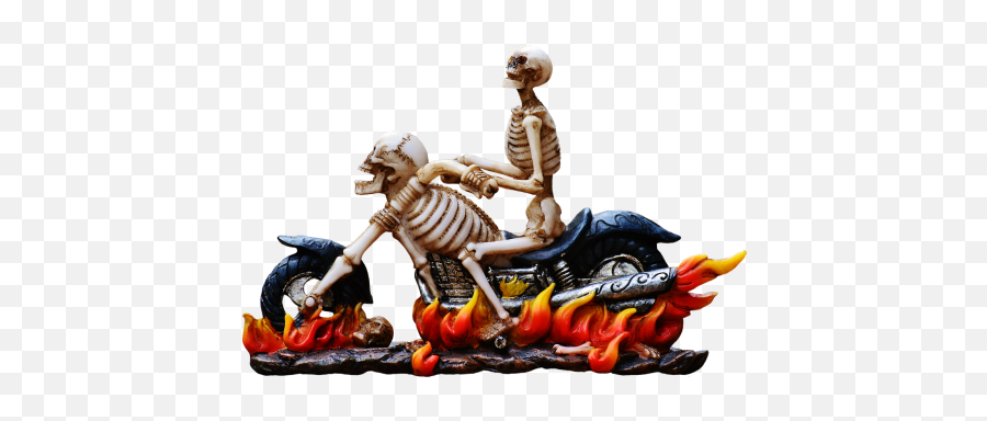 Skull Love Loving Emoji Public Domain - Skeleton On Motorcycle Png,Biker Emoji