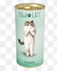 Yoga Cats Mindful Mint Chocolate Cocoa 7oz Round Tin - Yoga Cat Hot Chocolate Emoji,Free Kitty Emoji
