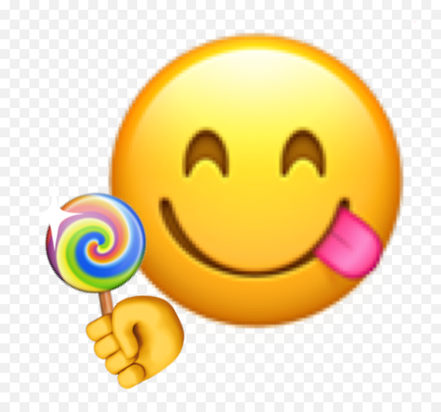 Lollipop Smile Tounge Custom Sticker - Face Smiling Iphone Emoji,Lollipop Emoji